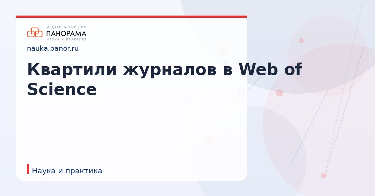 Квартили журналов в Web of Science