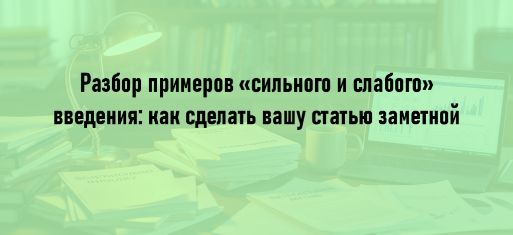 Разбор примеров «сильного и слабого» введения: как сделать вашу статью заметной